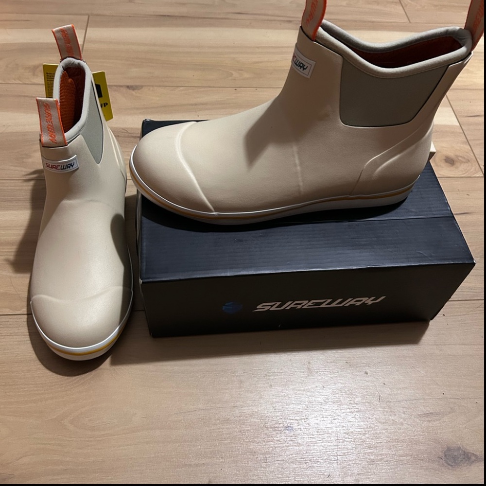Please read Below! Beige Work Boots or Streetwear Rain Boots - Men’s or Women’s
